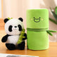 Simulated Bamboo Tube Flower Panda Pillow - EX-STOCK CANADA