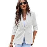 Single Button Small Suit Female New Solid Color Slim Waist Trimming Coat - EX-STOCK CANADA