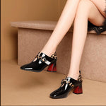 Single shoes women's high heels thick heel - EX-STOCK CANADA