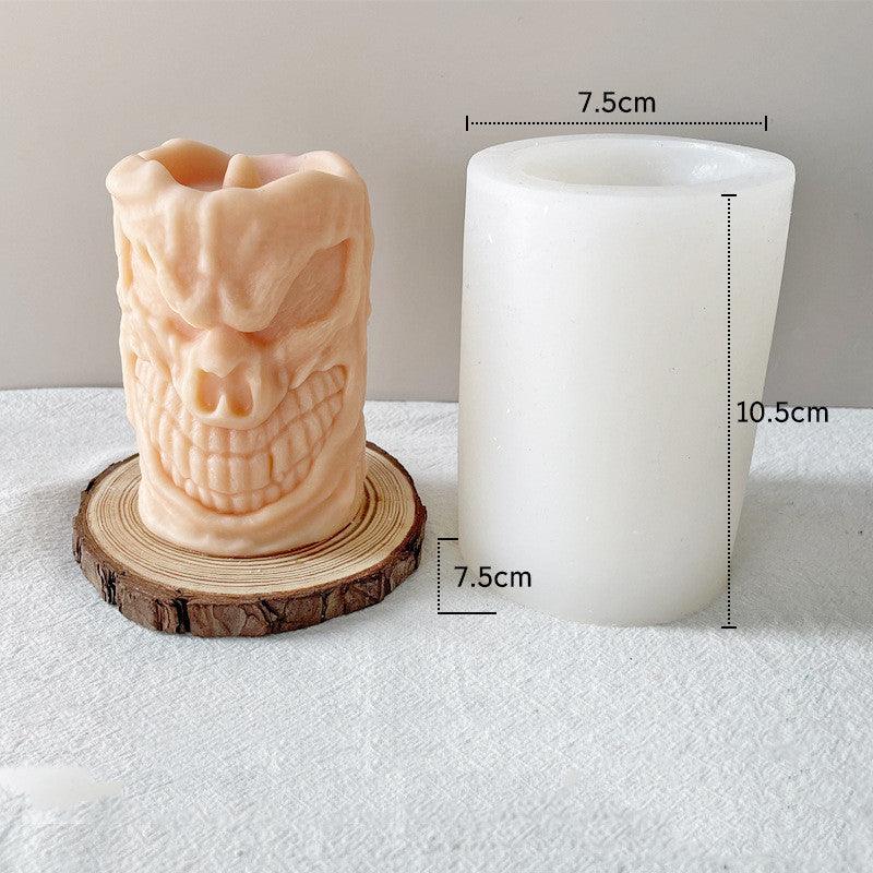 Skull Ornament Cylindrical Scented Candle Mould - EX-STOCK CANADA