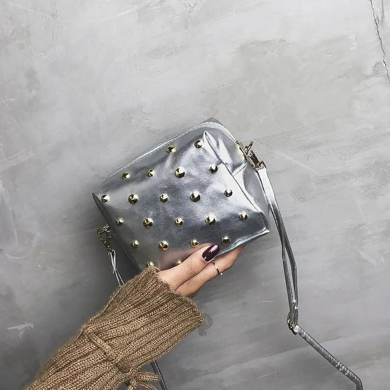 Small Bag Women New Fashion Messenger Bag Rivets - EX-STOCK CANADA