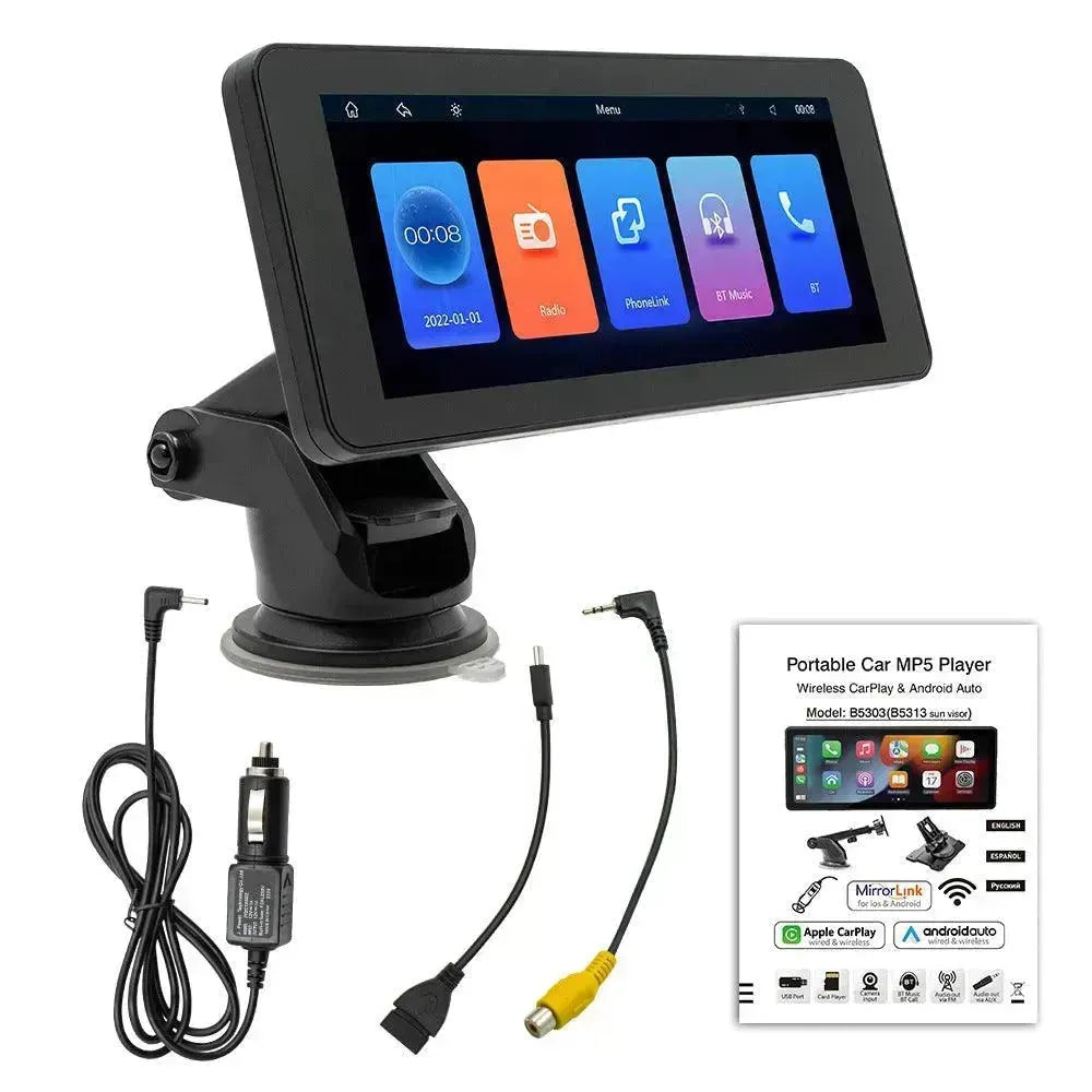 Smart Portable Wireless 6.86-inch Multimedia Vehicle-mounted Video Player, LED Car Camera Supports driving recorder, Reverse image, Bluetooth,. - EX-STOCK CANADA