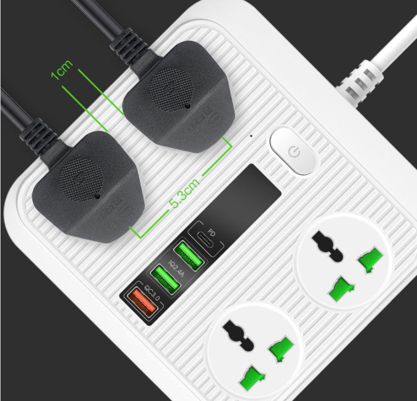 Smart Socket Power TypeC PD 40W QC3.0 Power Strip16AC Universal Outlets 2M Extension Socket Plug - EX-STOCK CANADA