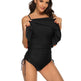 Solid Color Girl Sexy Shoulder Strap Big Ruffled One-piece Type Triangle Swimsuit - EX-STOCK CANADA