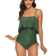 Solid Color Girl Sexy Shoulder Strap Big Ruffled One-piece Type Triangle Swimsuit - EX-STOCK CANADA