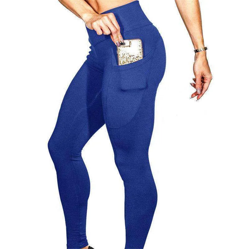 Solid color high waist yoga pants - EX-STOCK CANADA