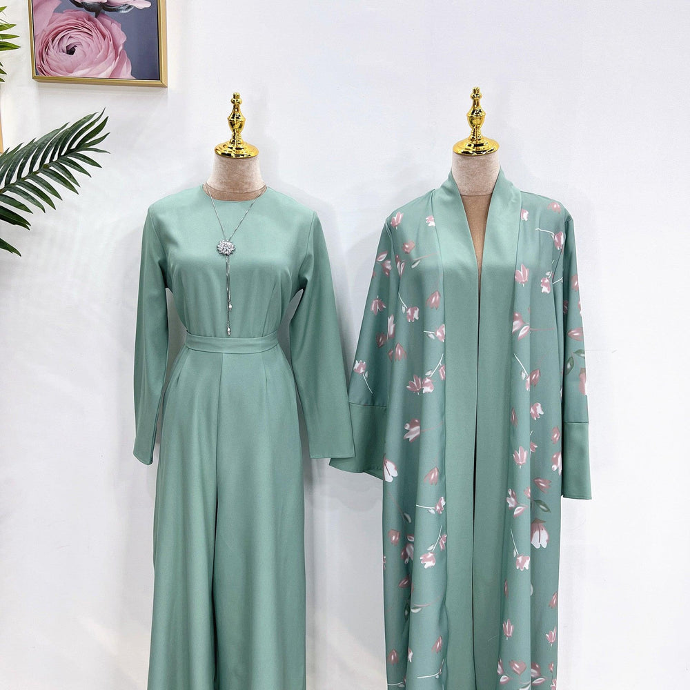 Solid Color Inner liner Jumpsuit with Robe for Beautiful Arab Dubai Turkey Middle East Women. - EX-STOCK CANADA