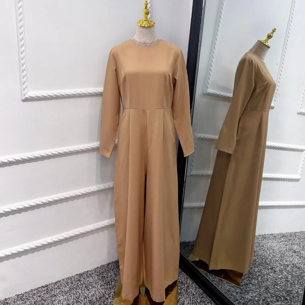 Solid Color Inner liner Jumpsuit with Robe for Beautiful Arab Dubai Turkey Middle East Women. - EX-STOCK CANADA