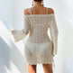 Solid Color Knitted Beach Bikini Swimsuit Blouse - EX-STOCK CANADA