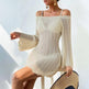 Solid Color Knitted Beach Bikini Swimsuit Blouse - EX-STOCK CANADA