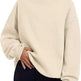 Solid Color Loose Tops Round Neck Hoodie Women Thick Clothing - EX-STOCK CANADA