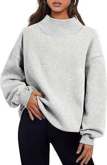 Solid Color Loose Tops Round Neck Hoodie Women Thick Clothing - EX-STOCK CANADA