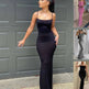 Spaghetti Strap Long Sexy Slim Skinny Bodycon Party Women Dress - EX-STOCK CANADA