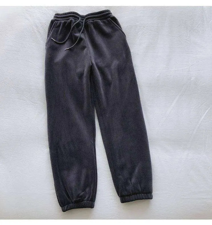 Sports Female Fleece Lined Thick Loose Outerwear Casual Pants - EX-STOCK CANADA