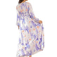 Spring NEW Long Casual Long Sleeve V-neck Printed Beach Long Flowy Dress - EX-STOCK CANADA