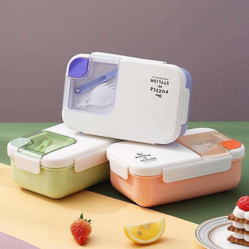 Square Compartment Lunch Lunch Box Canteen Plastic Lunch Box Microwaveable Heating - EX-STOCK CANADA