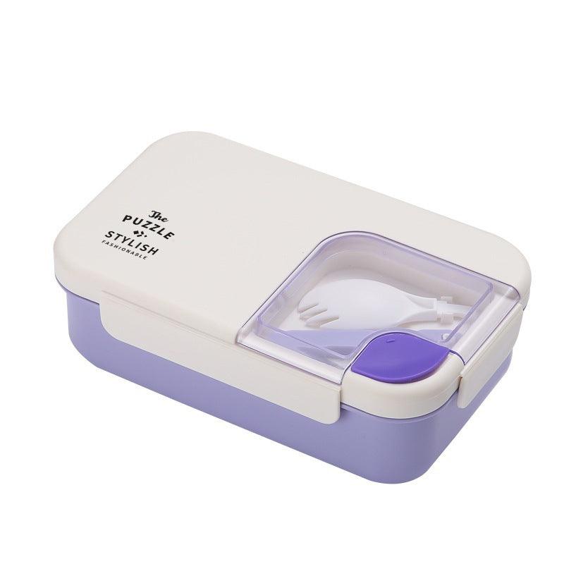 Square Compartment Lunch Lunch Box Canteen Plastic Lunch Box Microwaveable Heating - EX-STOCK CANADA