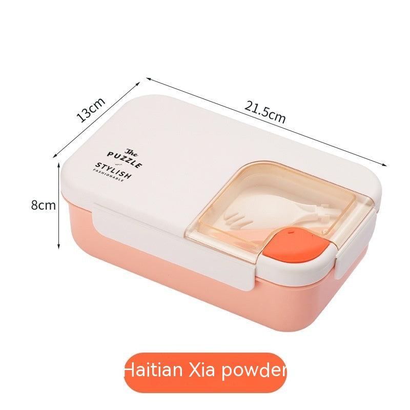 Square Compartment Lunch Lunch Box Canteen Plastic Lunch Box Microwaveable Heating - EX-STOCK CANADA