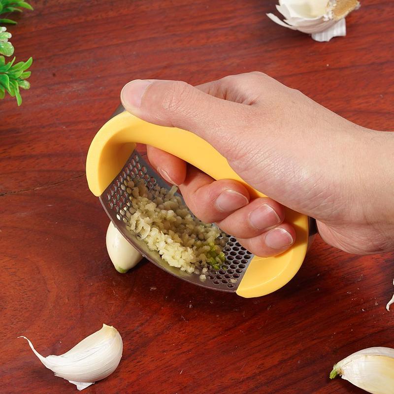 Stainless Steel Garlic Masher Garlic Press Household Manual Curve Fruit Vegetable Tools Kitchen Gadgets - EX-STOCK CANADA
