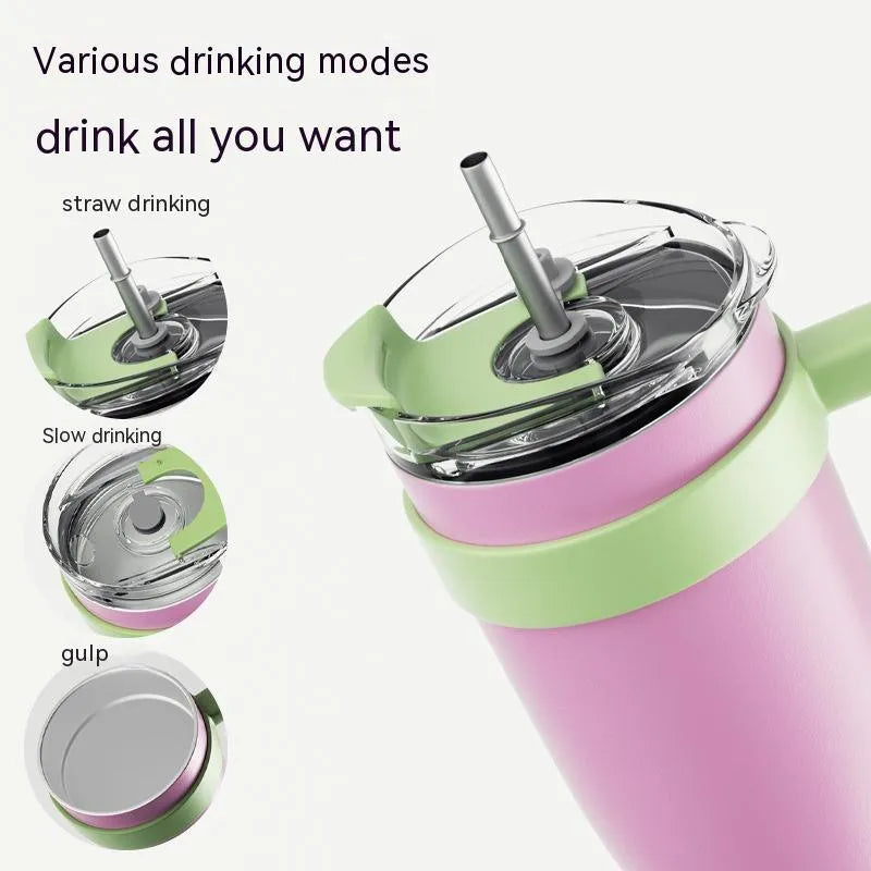 Stainless Steel Large Capacity Vacuum Insulated Straw Cup - EX-STOCK CANADA