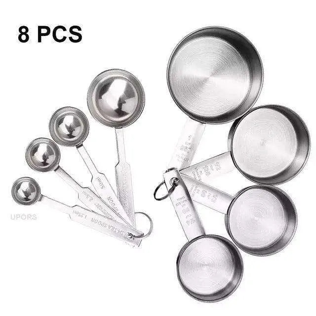 Stainless Steel Measuring Cup & Spoon Set, Stackable Spoons - EX-STOCK CANADA