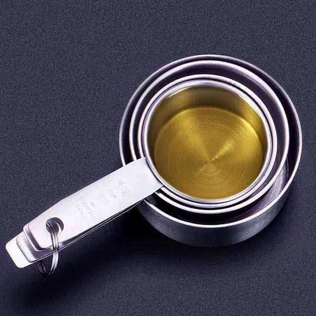 Stainless Steel Measuring Cup & Spoon Set, Stackable Spoons - EX-STOCK CANADA