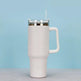 Stainless Steel Water Tumbler 40 Oz Cup Handle Straw Insulated Bottle Dupe Mug - EX-STOCK CANADA