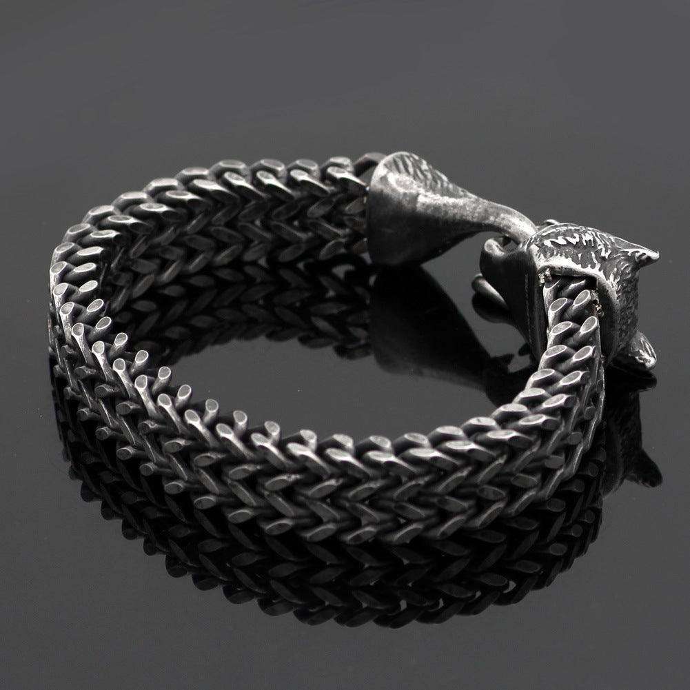 Stainless Wolf Head Chain Bracelet: Wholesale Fashion Gift - EX-STOCK CANADA
