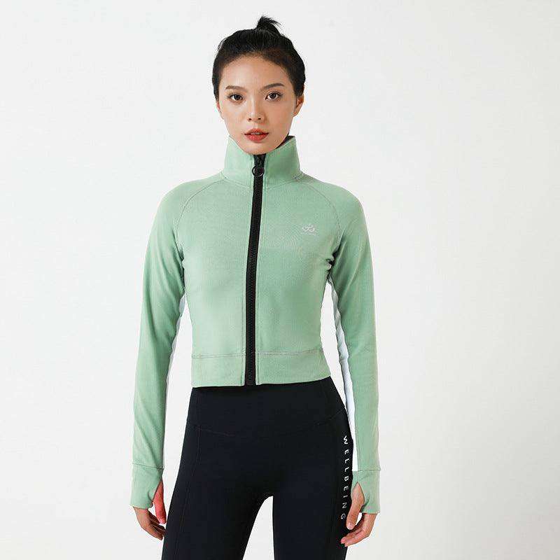 Stand up Collar Workout long sleeved quick drying yoga exercise jacket - EX-STOCK CANADA