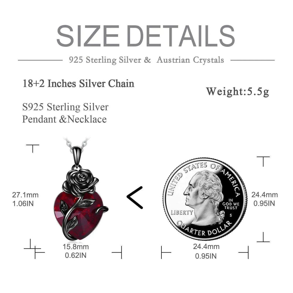 Sterling 925 Silver Heart Rose Urn Necklace for Ashes Cremation Jewelry - EX-STOCK CANADA