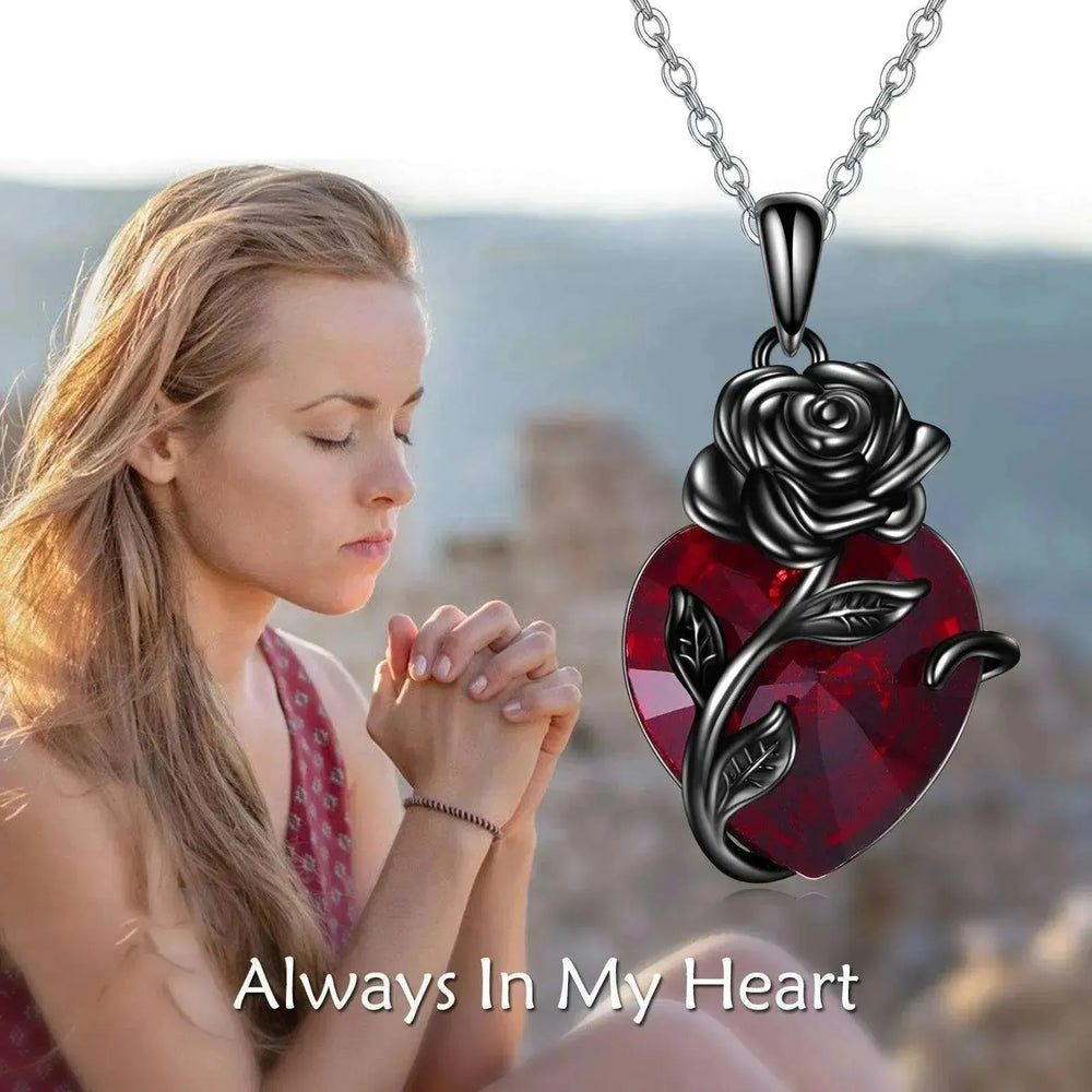 Sterling 925 Silver Heart Rose Urn Necklace for Ashes Cremation Jewelry - EX-STOCK CANADA