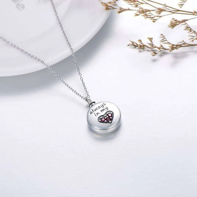 Sterling 925 Silver Heart Urn Engraved Cremation Necklace for Ashes - EX-STOCK CANADA