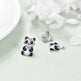 Sterling 925 Silver Panda Stud Ear Jacket Front Back Earrings - EX-STOCK CANADA