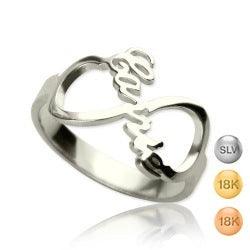 Sterling Silver Infinity Ring Jewelry Personalized Name Custom Ring - EX-STOCK CANADA