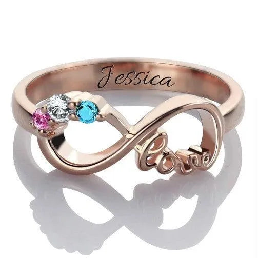 Sterling Silver Infinity Ring Jewelry Personalized Name Custom Ring - EX-STOCK CANADA