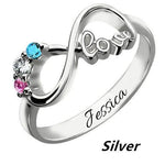 Sterling Silver Infinity Ring Jewelry Personalized Name Custom Ring - EX-STOCK CANADA