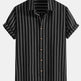 Striped Digital Printing Men's Short-sleeved Shirt - EX-STOCK CANADA