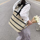 Striped Large Capacity Casual Handbag Summer Straw Bags - EX-STOCK CANADA