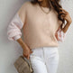 Striped Loose-fit Round Neck Sweater Women - EX-STOCK CANADA