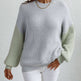 Striped Loose-fit Round Neck Sweater Women - EX-STOCK CANADA