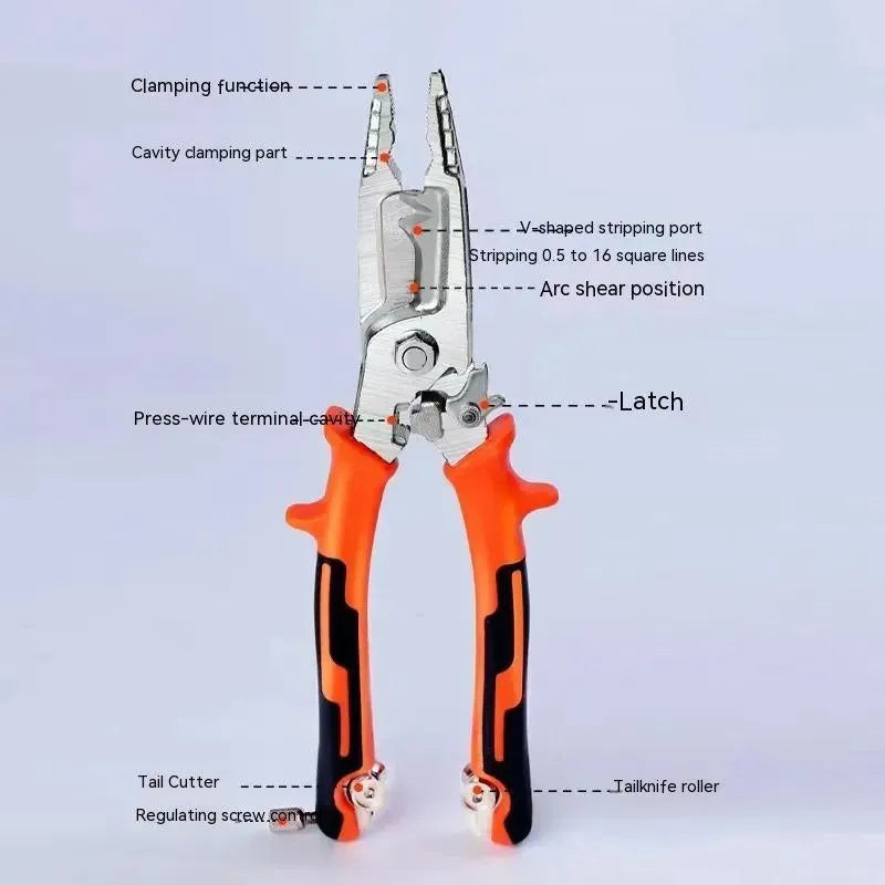 Stylish 7-in-1 Multifunctional High Carbon Steel Wire Stripping Plier - EX-STOCK CANADA