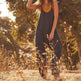 Stylish Flattering Sleeveless spaghetti straps.& flowy jumpsuit - EX-STOCK CANADA