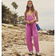 Stylish Flattering Sleeveless spaghetti straps.& flowy jumpsuit - EX-STOCK CANADA