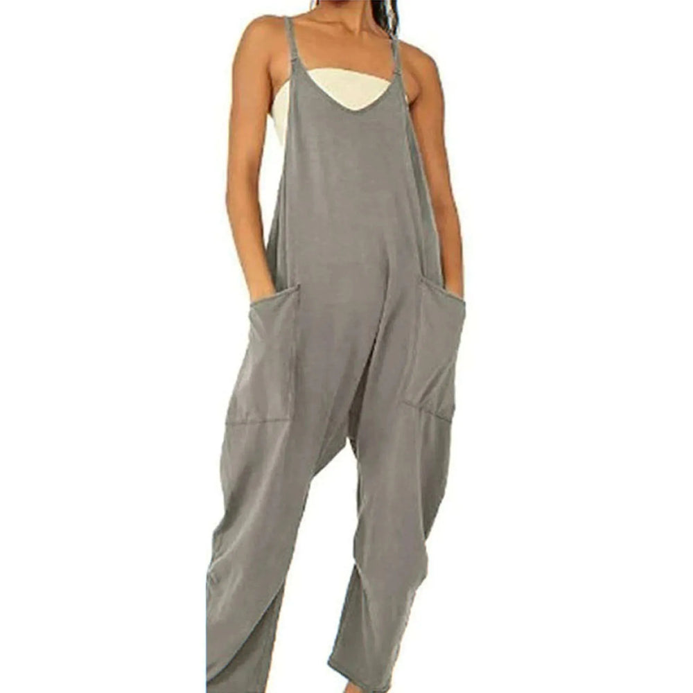 Stylish Flattering Sleeveless spaghetti straps.& flowy jumpsuit - EX-STOCK CANADA