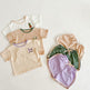 Summer Baby Girl Color Contrast Embroidered Cotton T-Shirt Pants Simple Two Piece Suit - EX-STOCK CANADA