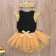 Summer Baby Girl Cotton Suit Bow Ruffled Bodysuit Tutu Headband - EX-STOCK CANADA