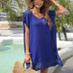 Summer Bikini Cover-up Dress V-neck Hollow Loose Seaside Vacation Beach Dresses For Women Clothing - EX-STOCK CANADA