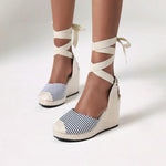 Summer Breathable Fashion Cross Strap Slope Wedge Heel Cover sandals for Women - EX-STOCK CANADA