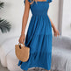 Summer Dress Casual Women's Sleeveless Midi Dress Pleated Long Layered Dress - EX-STOCK CANADA