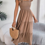 Summer Dress Casual Women's Sleeveless Midi Dress Pleated Long Layered Dress - EX-STOCK CANADA